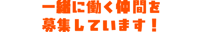 一緒に働く仲間を募集しています！
